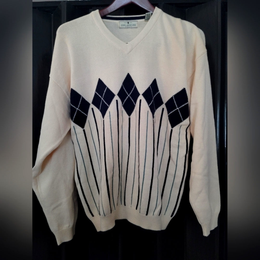 Vtg John Ashford Mens Golf Sweater XL -  Good Cond
